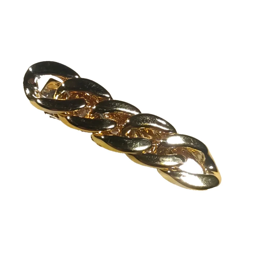 Hair Clip Gold Braid Rope Metal Classic Design